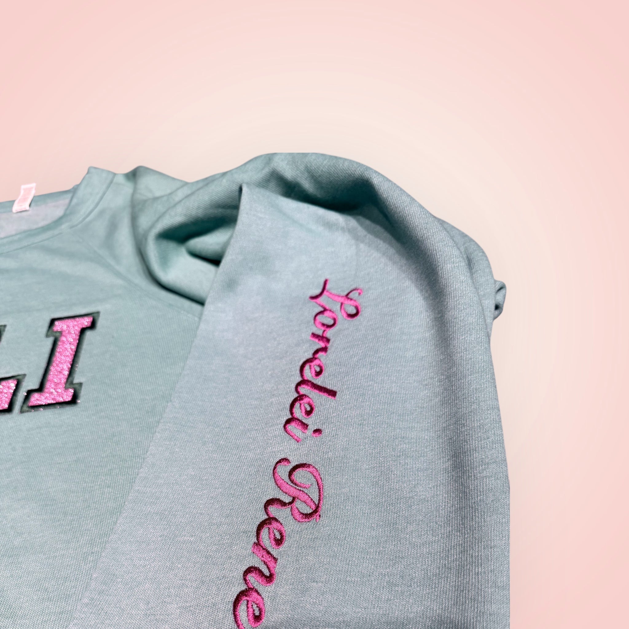 Custom Glitter Applique Embroidered Sweatshirt-LOLI (Grandma)